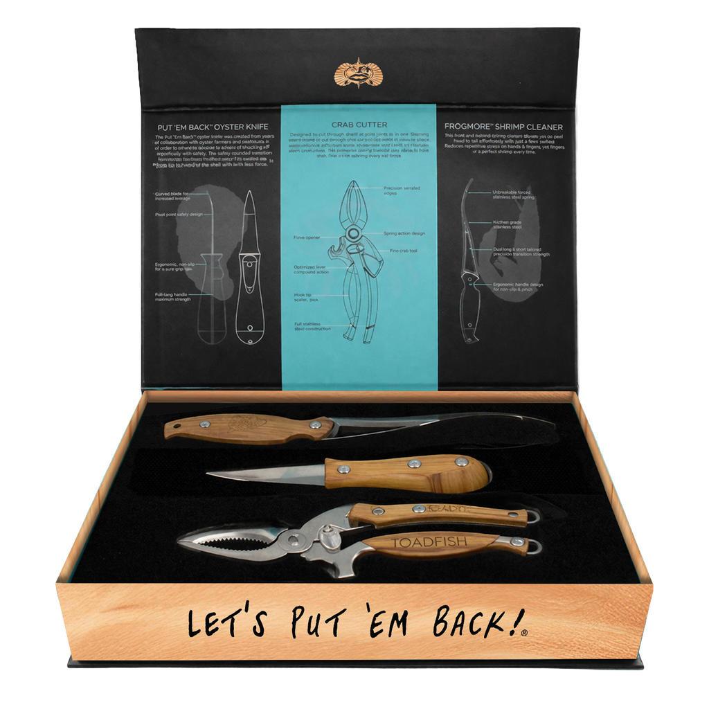 Wood Gift Set - Crabcutter-shrimp-tool-oyster Kn