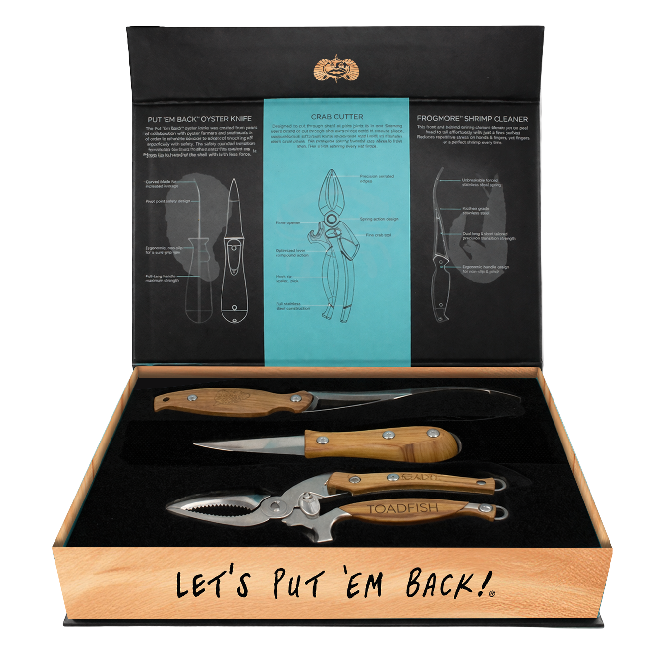 Wood Gift Set - Crabcutter-shrimp-tool-oyster Kn