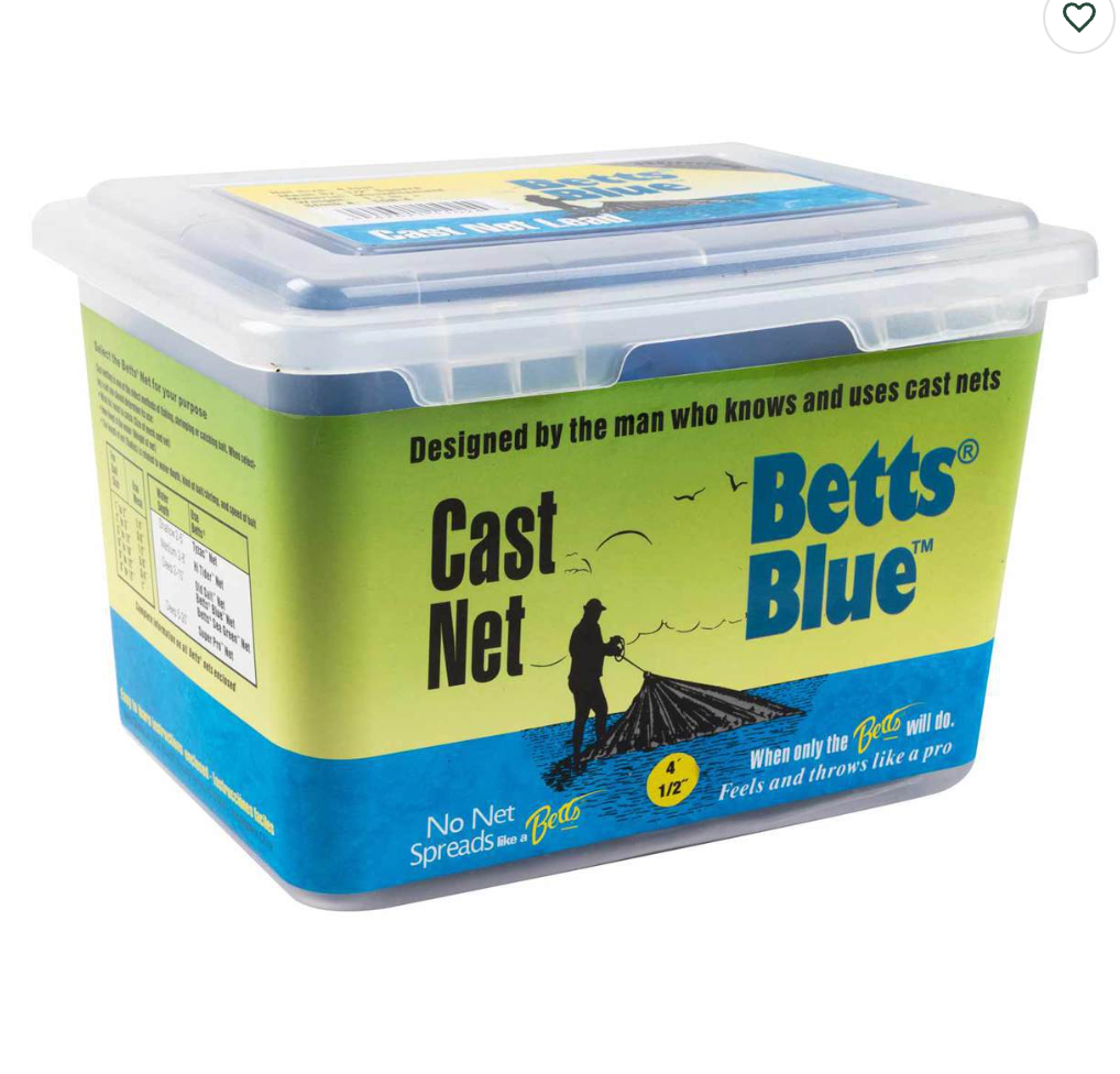 Betts Blue Cast Net - 4' X 1/2'' Mesh