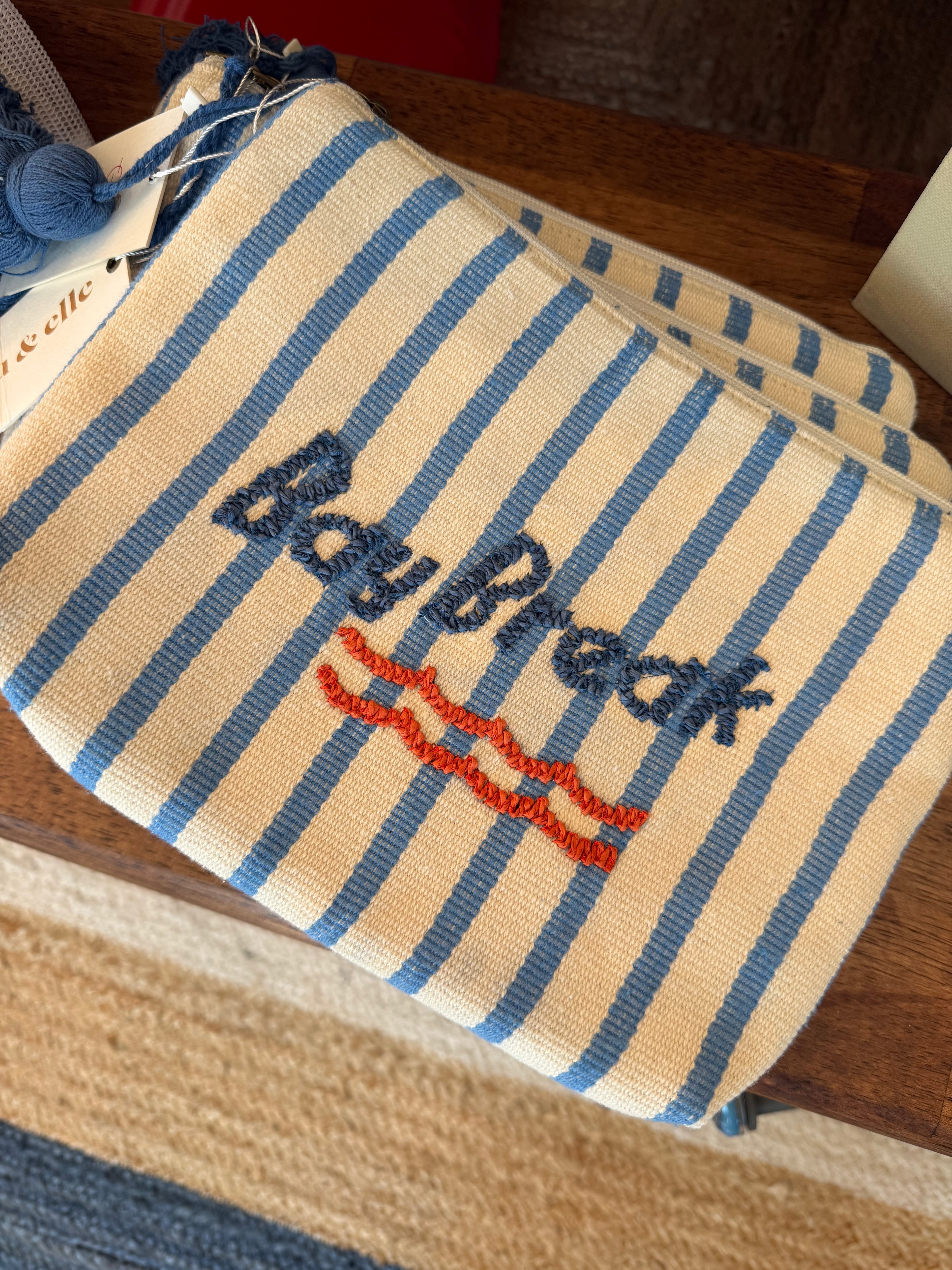 Bay Break Embroidered Pouch